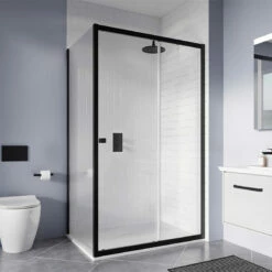 Crosswater 'Clear 6' Sliding Door & (Optional) Side Panel - Matt Black