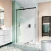 Crosswater 'Design 8' Single Sliding Door With & (Optional) Side Panel -UK Bathroom Supplies Sales Store design 8 mb single sliding door with side panel w900 h900 1