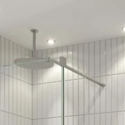 Crosswater 'Gallery 10' Corner With Fixed Deflector | 3 Finishes Available -UK Bathroom Supplies Sales Store gallery 10 brushed stainless steel fixed deflector