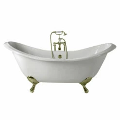 Imperial Sheraton Double Ended Slipper Bath With Ball G&H Feet -UK Bathroom Supplies Sales Store imperial sheraton antique gold double ended bath