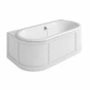 Burlington London Back To Wall Bath With Curved Surround - 1800mm | OFB -UK Bathroom Supplies Sales Store matt white bath