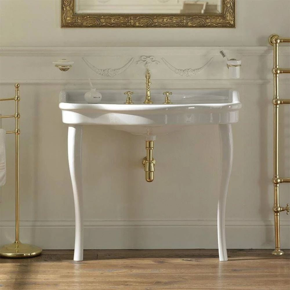 Palladio 100cm Console Basin On Ceramic Legs | OFB 3 Palladio 100cm Console Basin On Ceramic Legs | OFB