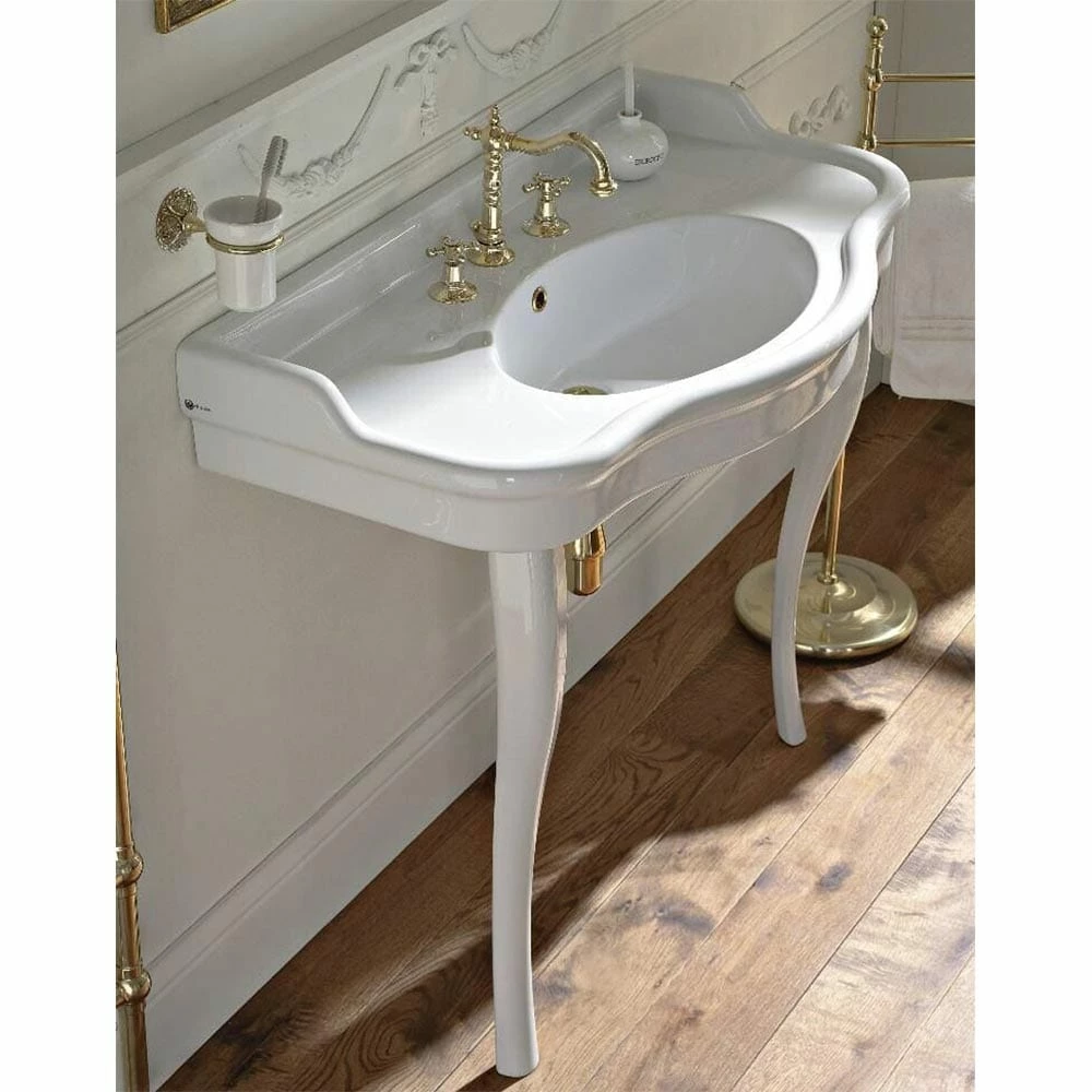 Palladio 100cm Console Basin On Ceramic Legs | OFB 4 Palladio 100cm Console Basin On Ceramic Legs | OFB - Image 2