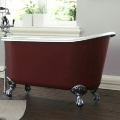 Cast Iron Deep Tub Bath 1370mm | Old Fashioned Bathrooms 8 Cast Iron Deep Tub Bath 1370mm | Old Fashioned Bathrooms -UK Bathroom Supplies Sales Store red bath