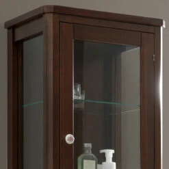 Retro Tall Walnut Display Cabinet | Old Fashioned Bathrooms 7 Retro Tall Walnut Display Cabinet | Old Fashioned Bathrooms -UK Bathroom Supplies Sales Store tall display cabinet close up