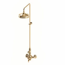 Thomas Crapper 1920 Exposed Thermostatic Shower Valve, Rigid Riser & Rose -UK Bathroom Supplies Sales Store thomas ctapper polished brass 1920 exposed thermostatic shower wiith rigid riser and shower rose