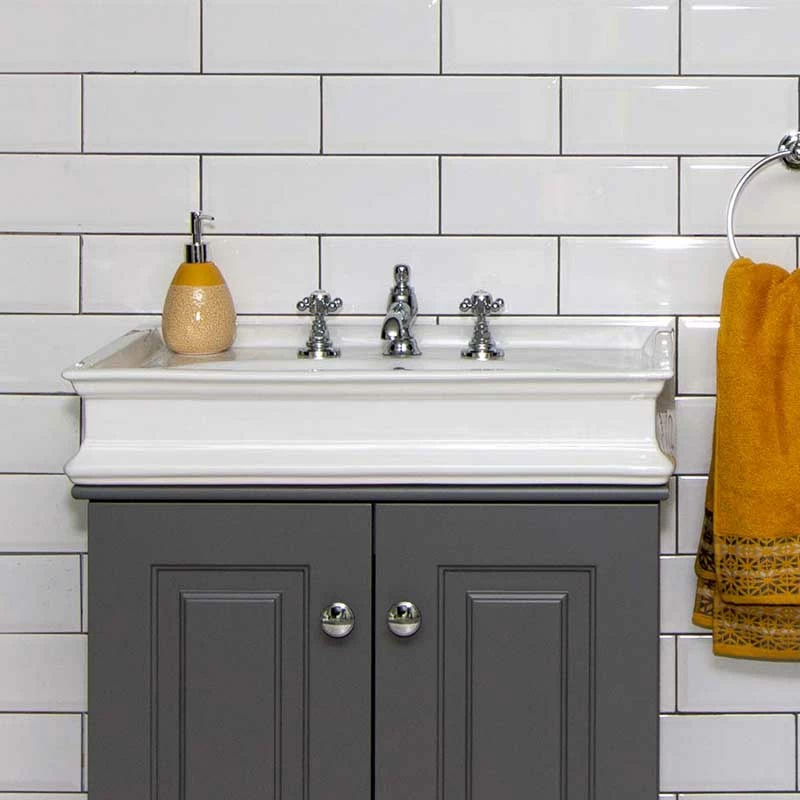 Victorian 670mm Cabinet With Square Cabinet Basin 4 Victorian 670mm Cabinet With Square Cabinet Basin - Image 2