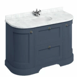 Burlington Freestanding Vanity Unit With Drawers And Minerva Carrara Top -UK Bathroom Supplies Sales Store white top blue