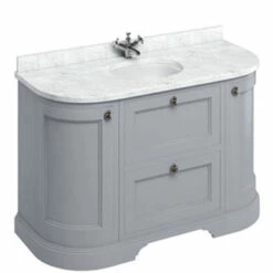 Burlington Freestanding Vanity Unit With Drawers And Minerva Carrara Top -UK Bathroom Supplies Sales Store white top grey